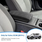 2019-2026 XC40 Center Console Cover for Volvo XC40 (Core/Plus/Ultra/Ultimate/Momentum/R-Design/Inscription), Cushion &Comfy Leather Armrest Cover 2023 2024 2025 XC40 Accessories (Padded)