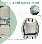 2 Pack Leather Front Car Seat Cover Bottom Only, Anti-Slip Padding Seat Cushion, Full Wrap Seat Protector with Storage Function Universal Fit for Most Cars, SUV, Pick-up Trucks (Beige)