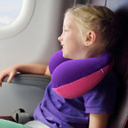 COOLBEBE Kids Travel Neck Pillow, Softly Double Support Neck Pillow for Car & Airplane, Traveling Gifts for Toddler & Children (1, Pinkish Purple)