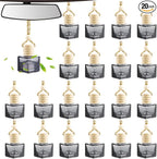 20 Pack Black Hanging Car Air Freshener Bottle Empty Car Essential Oil Diffuser Bottles Pendant Black Glass Perfume Bottles Aromatherapy Fragrance Bottle Auto Ornaments Decor (square)