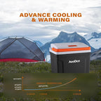 Upgrade 27 Quart (25Liter) Electric Car Cooler and Warmer with New Removable lid Design, Thermoelectric Iceless Cooler for Travel, Camping, Vehicles, Truck, Home - 12V DC and 120V