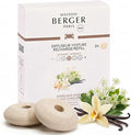 Maison Berger Luxury Car Diffuser Refill Set – Ceramic Inserts for Vent Clip Diffusers, 4-Week Passive Diffusion, Premium In-Car Fragrance Refill, Made in France (Black Angelica)