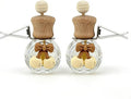 2 Pack Car Air Freshener Diffuser, Refillable Empty Glass Bottles with Vent Clip & Wooden Caps Drift Car Air Freshener for Essential Oils Long Lasting Car Fresheners-Car Accessories-A2