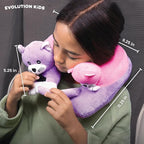 Cabeau Airplane Travel Pillow for Kids – Evolution Kids – Neck Support for Sleeping on Airplanes, Trains, and Cars – Cute, Cozy, and Cuddly Animal Pal for On-The-Go Journeys - (Pandas)