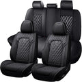 Truck Seat Covers for Ford F250 2011-2026, Waterproof Premium Leather Full Coverage Car Seat Cover, Muscle Sport Style Auto Interior Seat Cover Sets (Full Set/Black)