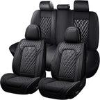 Truck Seat Covers for Toyota Tundra 2008-2026, Waterproof Premium Leather Full Coverage Car Seat Cover, Muscle Sport Style Auto Interior Seat Cover Sets (Full Set/Black)