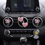 Bling Pink Daisy Car Air Fresheners with 4 Heart Vents Clips for Women's Carr deco + Mask Hook