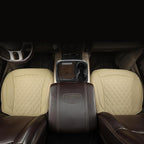 GIANT PANDA Bottom Seat Cover for Trucks&SUV, Front PU Leather Driver Seat Protector Fit for Chevy,Ram,Toyota,GMC,Ford F150 F-Series (2PCS-Beige)