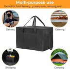 2-Pack 23" W x 15" H x 14" D Insulated Food Delivery Bag XXXL Large Capacity Thermal Cooler Bags for Grocery Shopping, Catering, Pizza Delivery, Rideshare, Travel, and Car Use