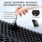 Gel Seat Cushion, Double Thick Egg Gel Cushion for Pressure Pain Relief, Breathable Wheelchair Cushion Chair Pads for Car Seat Office Chair (Black)