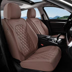 Coverado Front Seat Covers, Luxury Faux Leather Durable Anti-Scratch Cushions, Universal Fit for Cars, SUVs, Pickups, Waterproof Automotive Seat Covers, Car Accessories – Brown