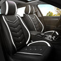 Car Seat Covers for Hyundai Sonata 2002-2026, Premium Nappa Leather Car Seat Cover, Stylish Sport Seat Covers， Automobile Seat Cover Sets.(Standard 2 Seats/Black White)