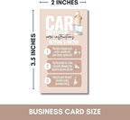Car Diffuser Instruction Cards | Physical Printed 2" x 3.5" inches Business Card Size | Car Diffuser Supplies | Cute Modern Design (Tan)