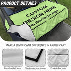 Biyejit Golf Cart Seat Covers with 4 Pockets Golf Cart Seat Towel Blanket Fits 2-Seat Golf Carts, Golf Cart Accessories