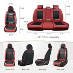 Coverado Car Seat Covers Front Seats, Seat Covers for Cars, Car Seat Protector, 2-Pack Car Seat Cushion Nappa Leather, Waterproof Seat Covers Carseat Cover Universal Fit for Most Cars(Red&Black)
