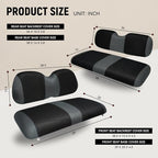 Golf Cart Front and Rear Seat Covers for Club Car Precedent 2004 and Up, Durable Polyester Fabric Club Car Precedent Seat Covers, Breathable Washable