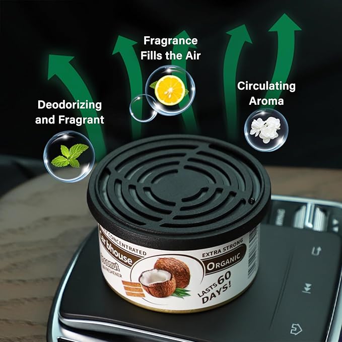 7F Car Air Freshener, Set of 6 Cans for Home and Car, Deodorizer Diffuser Air Freshener, Cherry