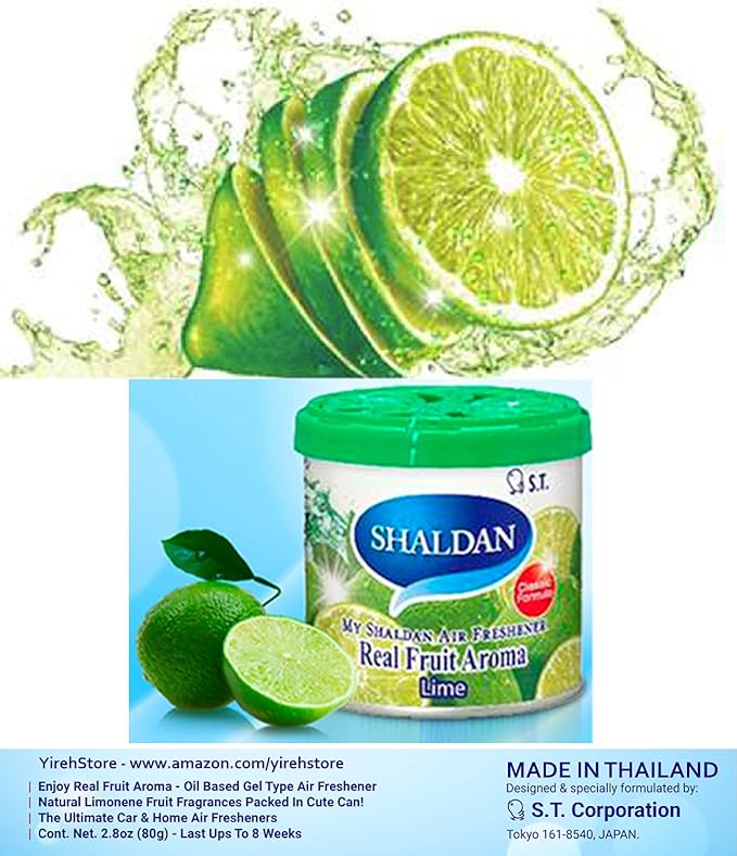 My Shaldan 7 packs Assorted Scent Car Air Freshener (Apple, Lemon, Lime, Peach, Mixed Berry, Orange, Squash Scents)