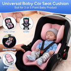 Infant Car Seat Insert, Ultra-Thick Carseat Head Support for Infant, Breathable Baby Car Seat Head & Body Support Compatible with Stroller, Universal Baby Car Seat Cushion with Filled Sponge
