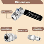 Ball Valve Pressure Washer, 3/8 Inch Quick Connect 5000 PSI, Shut Off Valve for High Pressure Washer Hose, Stainless Steel