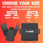 Doggie World Dog Car Seat Cover for Back Seat for XL Cars, SUVs & Trucks - Durable Car Cover Protector for Dogs, Nonslip Backseat Dog Hammock, Waterproof Scratchproof Protection Against Dirt, Pet Fur