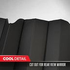 Motor Trend Windshield Sunshade for Car, Truck & SUV, Black - Folding Sun Shade for Front Window, Auto Sun Visor Heat Protection, UV Rays Blocker (58 x 24 Inch)