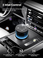 Waterless Diffuser for Essential Oil: Mini Battery Scent Diffuser for Room&Home&Car with 9 Colors LED Light - Aroma Cool Mist Machine Charcoal Black
