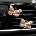 Bling Butterfly Car Air Vent Clip, Cute Rhinestone Air Freshener Clip, Glam SUV Outlet Vent Decorations, Charm Car Inter Decor Accessories for Girls Women (Blue + Purple)