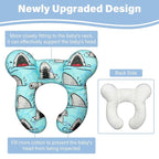 Baby Neck Pillows - Upgraded Toddler Travel Cushion for Toddler Head and Neck, Infant Neck Pillow for Car Plane Stroller Pushchair - Shark B