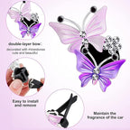4 Pieces Car Aromatherapy Vent Clips Dual Butterfly Car Air Vent Freshener Perfume Clip Aroma Diffuser Decoration (Pink, Purple)