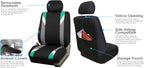 FH Group Car Seat Covers Premium Modernistic Flat Cloth Car Seat Covers Front Seats Only Mint Black, Airbag Compatible Universal Fit Interior Accessories Cars Trucks SUV Car Accessories Protector