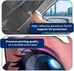 GENANY Cute Eyes Windshield Sun Shade for Car SUV Truck (55x30 Inches), Sun Shade Windshield, Shades for Front Windows, Protector Blocks UV, Car Decor