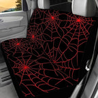 KEIAHUAN Red Spider Web Halloween Car Seat Covers Front and Rear Bench Seat Cushion Cover Universal Fits for Car, SUV, Sedan, Truck