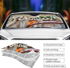Raccoon Driving Car Windshield Sunshade Front Window Sun Visor Protector Foldable Shield Cover for Truck SUV