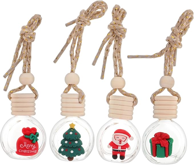 Mobestech 8 Pcs Car Aromatherapy Pendant Air Hanging Aromatherapy Cute Car Fresheners Hanging Empty Diffusers Cute Diffuser Christmas Decoration Glass