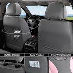 Coverado Car Seat Covers, Front Covers for Cars, Car Seat Cover Front Seats, Automotive Seat Cover, Waterproof, Leather Car Seat Cushion, Universal Interior Seat Protectors for Most Cars Black