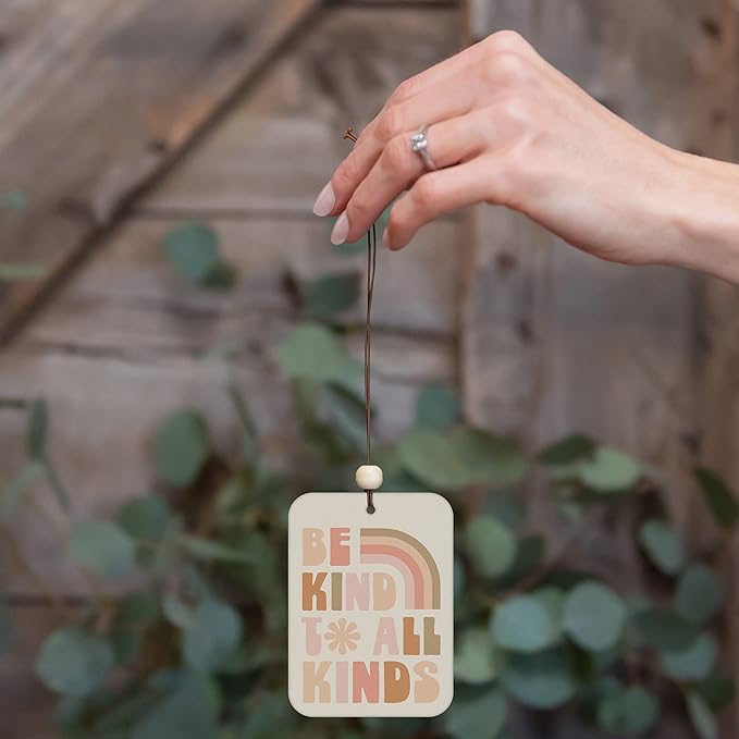 Studio Oh! Car Air Fresheners - Pack of 2 Scented Hanging Car Odor Eliminator - Unique Design with Decorative Bead - Kind To All Kinds