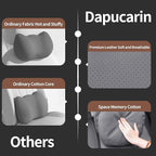 Car Headrest Pillow for Driving, Dual-Sided Leather Design Neck Pillow, Breathable Softness Neck Support, Universal Fit Head Rest Travel Pillow, Gray, 1 Pack
