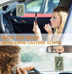 Vintage Green Car Air Freshener Trendy Retro Moss Green Car Accessories Hanging 3Pcs, Love You More Girly Fun New Car Scents Mirror Decor Retro Preppy Gifts for Women Teens(Real)