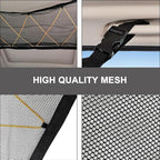 Healifty Portable Mesh Roof Storage Bag Auto Hanging Pouch Seat Container Lightweight Mesh Tote Rv Storage Net Black/Yellow
