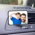 Custom Pictures Car Air Freshener Vent Clips, Personalized Black Rhinestone Photo Frame Air Fresheners Outlet Clips, Car Decoration In Memory of Someone (B-Rhinestone-Bordered Rectangle)