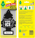 LITTLE TREES Car Air Freshener | Xtra Strength Provides Long-Lasting Scent for Auto or Home | Extra Boost of Fragrance | Black Ice, 24 Air Fresheners