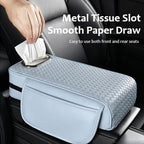 Car Armrest Cushion Cover Car Center Console Memory Foam Booster Pad with Storage Pocket and Tissue Hole for Sedan Vehicle (Blue, 12.99 * 7.09 * 2.95'' / 33 * 18 * 7.5 cm)