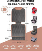 Owleys Premium Leather Car Seat Protector 2 Pack for Child Car Seat Cover from Dirt - Infant Car Seat Protector for Back Seat/Front Booster Under Baby Waterproof Hexy
