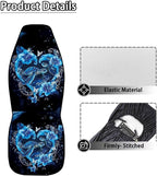 BIGCARJOB Turtle Couple Car Seat Covers Set Universal Car Interior Seat Rugs 2 Pcs Auto Front Seat Protector Set for Men Women Car Accessories Set