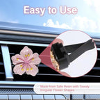 NIIIYTYB 3 Set Cute Car Vent Clips Flower Air Vent Clips for Fresheners Hawaiian Hibiscus and Cherry Blossom Car Accessories Aesthetic Interior Decor for Women Peach Blossom (Pink)