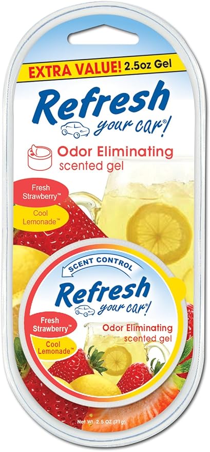 Refresh Your Car! E300878900 Scented Gel Can, 2.5 oz, Fresh Strawberry and Cool Lemonade