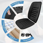 Car Seat Cushion, Memory Foam Cushion for Car Seat, Lumbar Support Pillow, Seat Cushion for Full Back and Seat, Ideal for Car Seat Driver, Office Chair, Wheelchair and Back Pain Relief (Black)