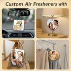 Custom Air fresheners with Picture,Personalized Air Freshener for Car,Cute Hanging Car Air Fresheners for Women,Double-sided Photo Printing Hanging Car Scents 30 scents available