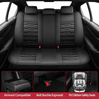 Fit Accent Car Seat Covers for Hyundai Accent 2006-2025 2026 - Upgraded Premium Waterproof & Breathable Leather, Airbag Compatible, All-Weather Seat Cushion Protector (Full Set, Black)